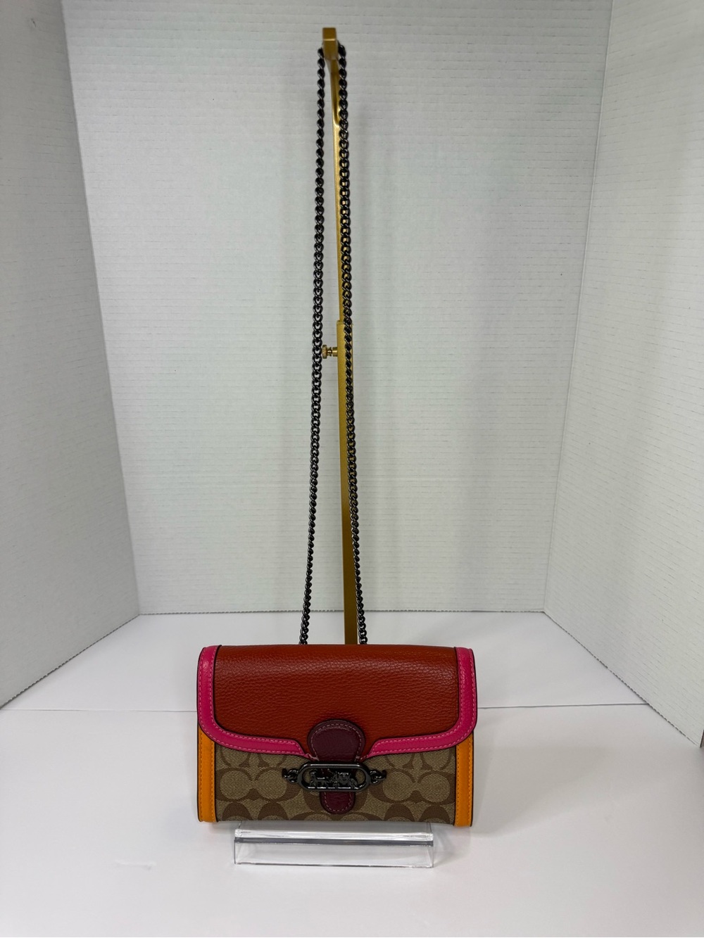 Women’s Coach Jade Color-block Chain Crossbody Bag -Gunmetal Hardware Rare